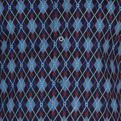 Gucci Men's Diagonal Link Fitted Cotton Shirt  M