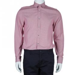 Gucci Men's  Red and White Striped Shirt S
