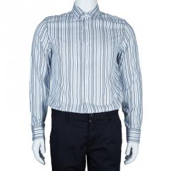 Gucci Men's  Navy Striped Shirt M