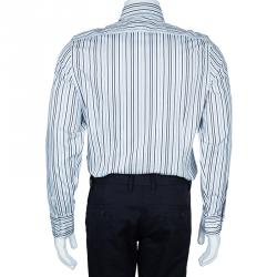 Gucci Men's  Navy Striped Shirt M