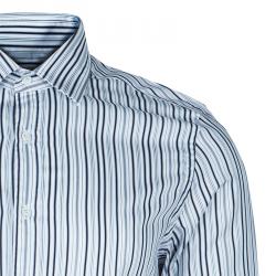 Gucci Men's  Navy Striped Shirt M