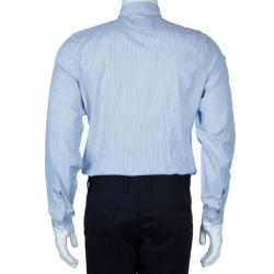 Gucci Men's  Blue Striped Shirt M