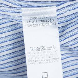 Gucci Men's  Blue Striped Shirt M