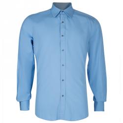 Gucci Men's Blue Cotton Shirt M