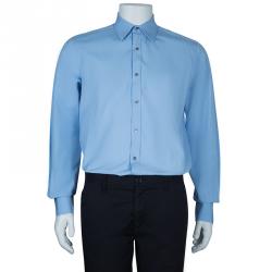 Gucci Men's Blue Cotton Shirt M
