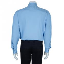 Gucci Men's Blue Cotton Shirt M