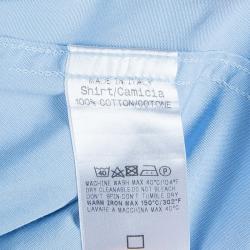 Gucci Men's Blue Cotton Shirt M
