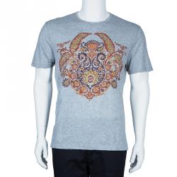 Gucci Men's Grey Printed T-Shirt XL