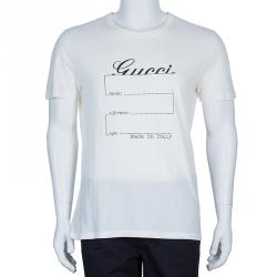 Gucci White Logo Print T-Shirt M