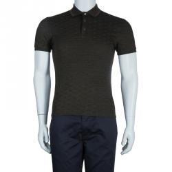 Gucci Men's Olive Green GG Polo Shirt S/M