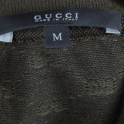 Gucci Men's Olive Green GG Polo Shirt S/M