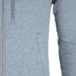 Gucci Grey Knit Web Stripe Detail Hoodie S