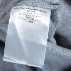 Gucci Grey Knit Web Stripe Detail Hoodie S