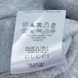 Gucci Grey Knit Web Stripe Detail Hoodie S