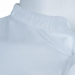 Gucci White Mandarin Collar Cotton Shirt L