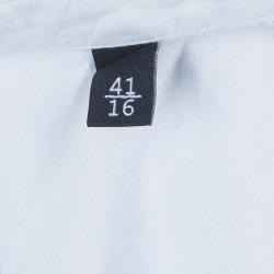 Gucci White Mandarin Collar Cotton Shirt L