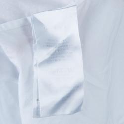 Gucci White Mandarin Collar Cotton Shirt L