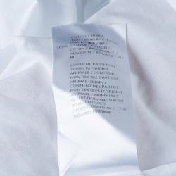Gucci White Mandarin Collar Cotton Shirt L