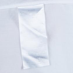 Gucci White Mandarin Collar Cotton Shirt L