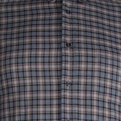 Pre Owned Gucci Grey Cotton Checked Button Front Plaid Shirt M