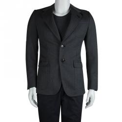 Gucci Men's Grey Wool Quilted Lining Blazer M