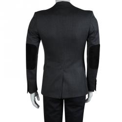 Gucci Men's Grey Wool Quilted Lining Blazer M