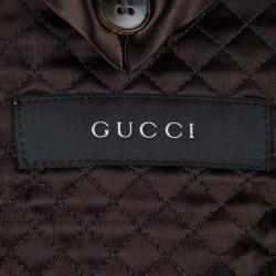 Gucci Men's Grey Wool Quilted Lining Blazer M