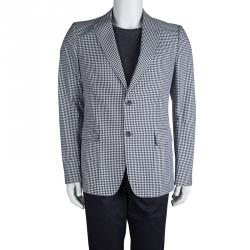 Gucci Monochrome Shepherds Check Regular Fit Blazer M