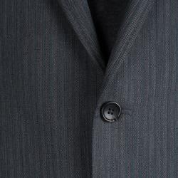 Gucci Grey Herringbone Stripe Wool Suit L