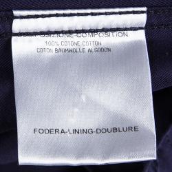 Pre Owned قميص غوتشي يناسب مقاسك أزرار أمامية أكمام طويلة قطن أزرق L