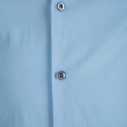 Gucci Blue Cotton Long Sleeve Slim Fit Shirt M/L