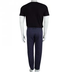 Gucci Navy Blue Cotton Regular Fit Pants L
