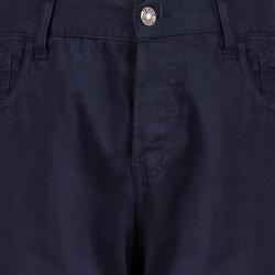 Gucci Navy Blue Cotton Regular Fit Pants L
