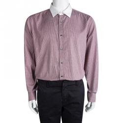 Gucci Multicolor Checked Cotton Contrast Collar Long Sleeve Button Front Shirt 4XL