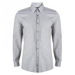 Gucci Grey Long Sleeve Button Front Slim Fit Shirt XL