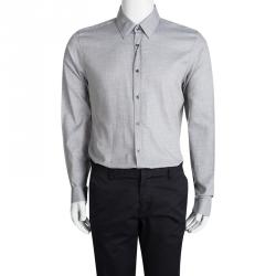 Gucci Grey Long Sleeve Button Front Slim Fit Shirt XL