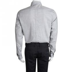 Gucci Grey Long Sleeve Button Front Slim Fit Shirt XL