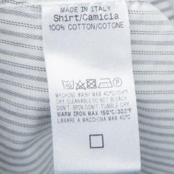 Pre Owned قميص غوتشي أزرار أمامية أكمام طويلة مقلم بيج XXL