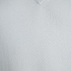 Gucci Grey V-Neck Stripe Detail Long Sleeve Sweater XL