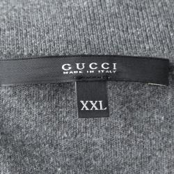 Pre Owned Gucci Grey Webstripe Detail Zip Front Sweatshirt XXL