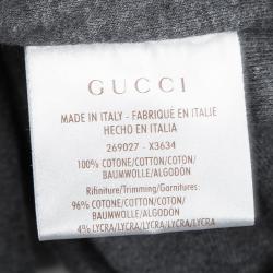 Pre Owned Gucci Grey Webstripe Detail Zip Front Sweatshirt XXL