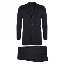 Gucci Black Striped Wool Suit S