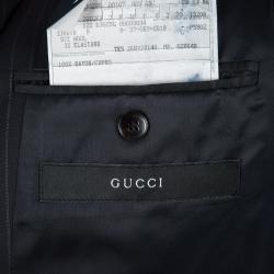 Gucci Black Striped Wool Suit S