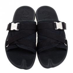 Pre Owned صندل سلايد غوتشي قماش غوتشيسيما أسود بإبزيم مقاس 41