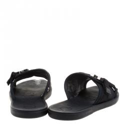 Pre Owned صندل سلايد غوتشي قماش غوتشيسيما أسود بإبزيم مقاس 41