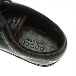 Gucci Black GG Imprimè Leather Barcelona Low Top Sneakers Size 43