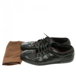 Gucci Black GG Imprimè Leather Barcelona Low Top Sneakers Size 43