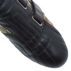 Pre Owned حذاء رياضي غوتشي كانفاس غوتشيسيما وجلد فيلكيرو مقاس 44.5