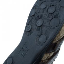 Pre Owned حذاء رياضي غوتشي كانفاس غوتشيسيما وجلد فيلكيرو مقاس 44.5