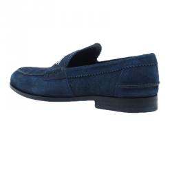 Pre Owned Gucci Blue Suede Loafers Size 42.5
